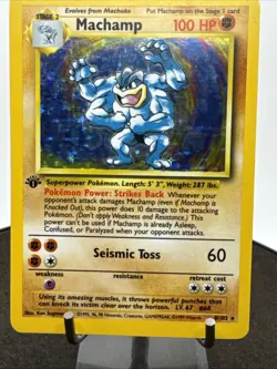 Machamp 8/102 1st Edition Holo Base Set Pokemon Card - Image 3
