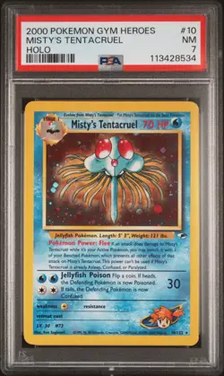 2000 POKEMON GYM HEROES #10 MISTY'S TENTACRUEL PSA 7 - Image 1