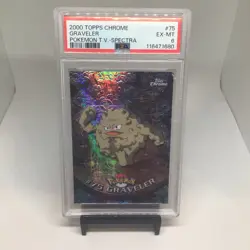2000 Topps Chrome Pokemon Series 1 TV #75 Graveler PSA 6 EX-MT Vintage Graded - Image 1