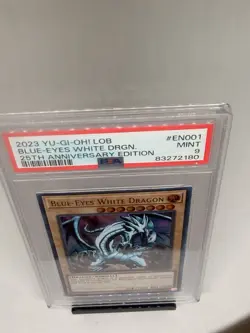 2023 Yu-Gi-Oh! Blue-Eyes White Dragon LOB-EN001 25th Anniversary PSA 9 MINT - Image 1