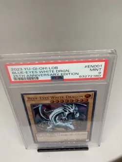 2023 Yu-Gi-Oh! Blue-Eyes White Dragon LOB-EN001 25th Anniversary PSA 9 MINT - Image 2