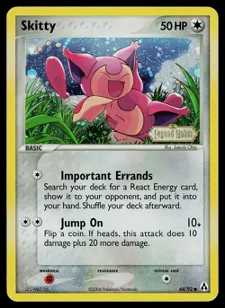 Pokemon Card - Skitty Legend Maker 64/92 Common Reverse Holo Stamped - Image 1