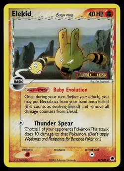 Pokemon Card - Elekid Dragon Frontiers 48/101 Common Reverse Holo Stamped - Image 1