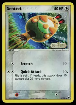 Pokemon Card - Sentret Legend Maker 62/92 Common Reverse Holo Stamped - Image 1