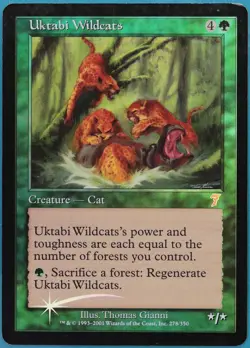 Uktabi Wildcats FOIL 7th Edition PLD Green Rare MAGIC CARD (ID# 405746) ABUGames - Image 1