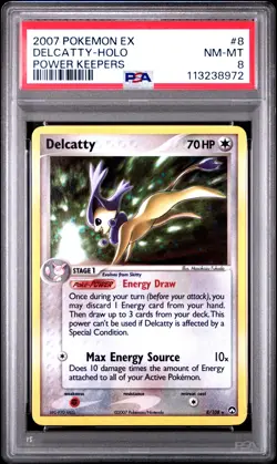 2007 POKEMON EX POWER KEEPERS #8 DELCATTY-HOLO PSA 8 - Image 1