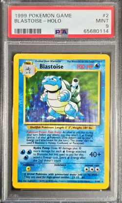 1999 POKEMON GAME #2 BLASTOISE-HOLO PSA 9 - Image 1