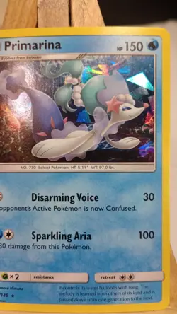 Pokemon TCG Sun & Moon Base Primarina 41/149 Cracked Ice Promo 2 - Image 2