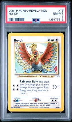 2001 POKEMON NEO REVELATION #18 HO-OH PSA 8 - Image 1