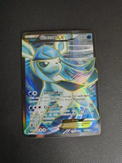 Pokemon TCG Fates Collide Glaceon EX Full Art Card 116/124 NM - Image 1