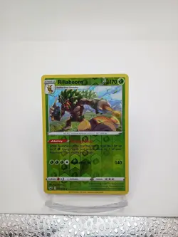 Pokemon Rillaboom 014/202 Reverse Holo Rare Sword & Shield TCG Card NM - Image 1