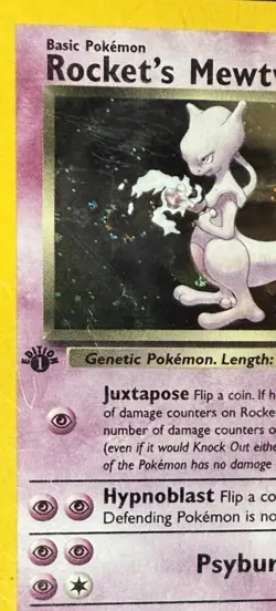 Pokemon TCG 1st Edition Rockets Mewtwo Gym Challenge Holo Card 14/132 PSA 9 - Image 2