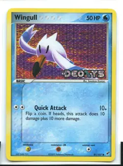 Wingull Reverse Holo Common NM/NM- 81/107 EX Deoxys Pokemon - Image 1