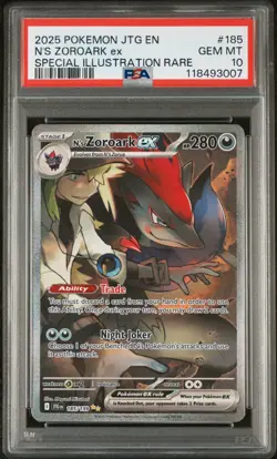 N'S Zoroark Ex Pokemon Jtg En-Journey Together 185 NM PSA 10 - Image 1