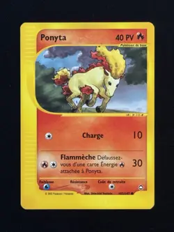 Carte Pokemon Ponyta 102/147 Aquapolis Wizard Francais - Image 2
