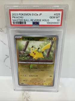 2023 POKEMON JPN SV2A-POKEMON 151 MASTER BALL REVERSE HOLO #025 PIKACHU PSA 10 - Image 1