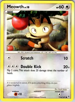 Meowth 114 Supreme Victors Pokemon TCG LP Normal - Image 1