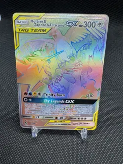 2019 Pokemon Hidden Fates MOLTRES ZAPDOS ARTICUNO GX Rainbow Rare 69/68 NM - Image 1