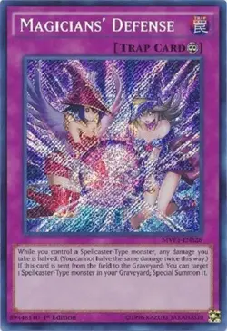 Yugioh - Magicians' Defense - 1st Edition Secret Rare NM - Free Holographic Card - Image 1