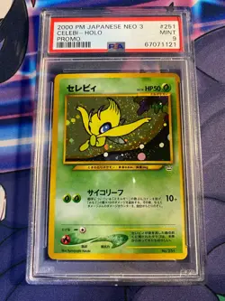 PSA 9 MINT Celebi 251 Japanese Neo 3 Promo Holo Pokemon Card - Image 1