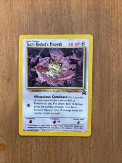 Pokemon Team Rocket’s Meowth Promo Black Star Card #18 - Image 1