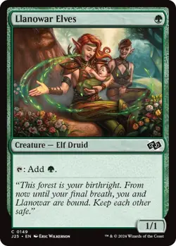 3x Llanowar Elves x3 - Foundations Jumpstart (J25) - Image 1
