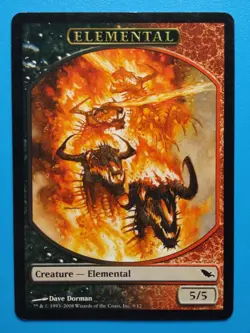 MTG 1x Elemental Token NM Shadowmoor Red Black 5/5 Magic - Image 1