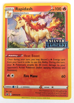 POKEMON ~ RAPIDASH ~ SWSH270 ~ SILVER TEMPEST STAMPED PRERELEASE PROMO ~NM - Image 1