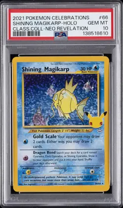 2021 POKEMON CELEBRATIONS CLASSIC COLL #66 SHINING MAGIKARP-HOLO PSA 10 - Image 1