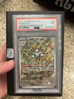 Pokemon Center Stamped Magneton #159 Surging Sparks Series, Graded PSA9 - Image 1
