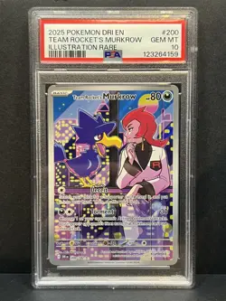 Team Rocket's Murkrow 200/182 Sv10: Destined Rivals Pokemon TCG Holo PSA 10 - Image 1