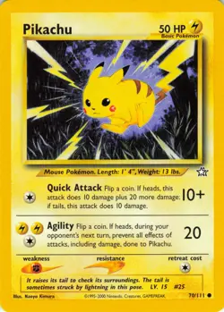 Pikachu - 70/111 Neo Genesis - WOTC Unlimited - Pokemon TCG - 2000 - Image 1