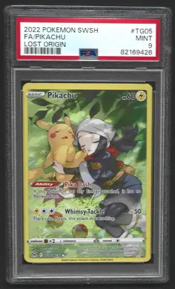Pokemon Pikachu TG05/TG30 Full Art Ultra Rare Lost Origin PSA 9 MINT - Image 1