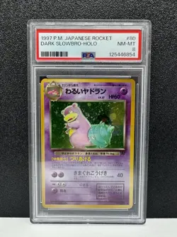 1997 Pokemon Japanese Rocket Dark Slowbro 80 Holo PSA 8 NM-MINT - Image 1