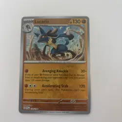 Reverse Holo Lucario 114/198 Uncommon Scarlet & Violet Base Set Pokemon TCG - Image 1