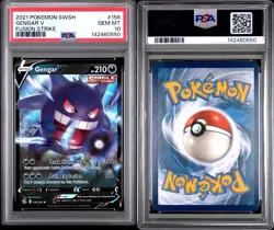 2021 POKEMON SWORD & SHIELD FUSION STRIKE #156 GENGAR V PSA 10 - Image 1