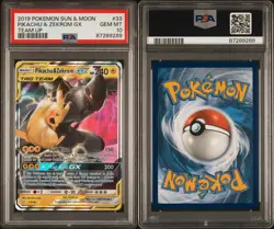 Pokemon TCG Pikachu & Zekrom GX Sm-Team Up 33/181 Ultra Rare Holo PSA 10 - Image 3