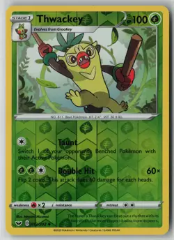 Thwackey 012/202 Pokemon Sword & Shield Reverse Holo Near Mint (NM) 1 - Image 1