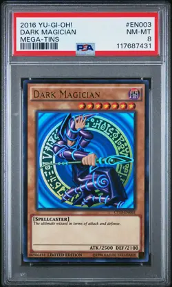 2016 YU-GI-OH! MEGA-TINS #EN003 DARK MAGICIAN PSA 8 - Image 1