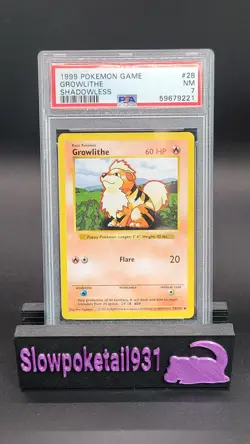 Pokemon Base Set Growlithe Shadowless Card PSA 7 (1999) - Image 1