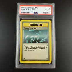 PSA 8 Energy Removal 92/102 Base Set 1999 Graded Pokemon Card - Image 1