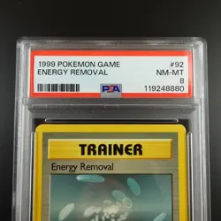 PSA 8 Energy Removal 92/102 Base Set 1999 Graded Pokemon Card - Image 2