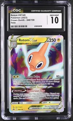 ✨✨ CGC 10 English Rotom VSTAR 046/159 Crown Zenith Pokemon Card - Image 1