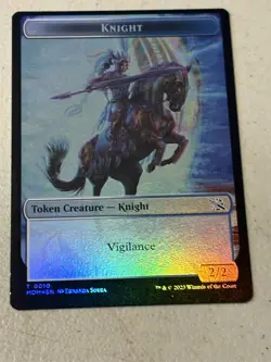 mtg foil token Knight // Elemental, 0010/0009, March of the Machines, unplayed - Image 1