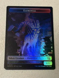 mtg foil token Knight // Elemental, 0010/0009, March of the Machines, unplayed - Image 2