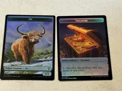 2 x mtg foil token Ox // Treasure, 013/017, Baldur's Gate, unplayed - Image 2
