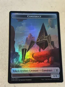 mtg foil token Angel Warrior // Construct, 001/010, Zendikar Rising, unplayed - Image 1