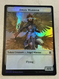 mtg foil token Angel Warrior // Construct, 001/010, Zendikar Rising, unplayed - Image 2