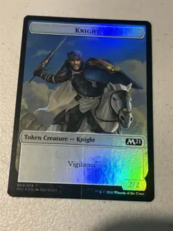 mtg foil token Beast // Knight, 010//004, Core Set 2021, unplayed - Image 1