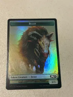 mtg foil token Beast // Knight, 010//004, Core Set 2021, unplayed - Image 2
